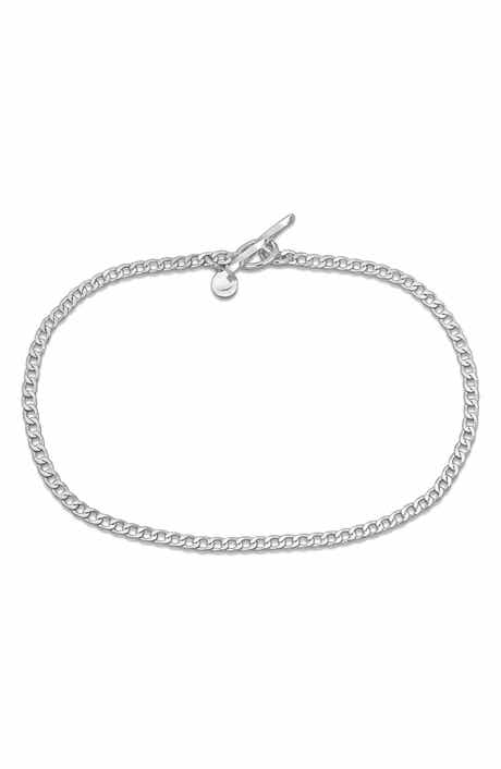 DELMAR Sterling Silver Curb Chain Bracelet