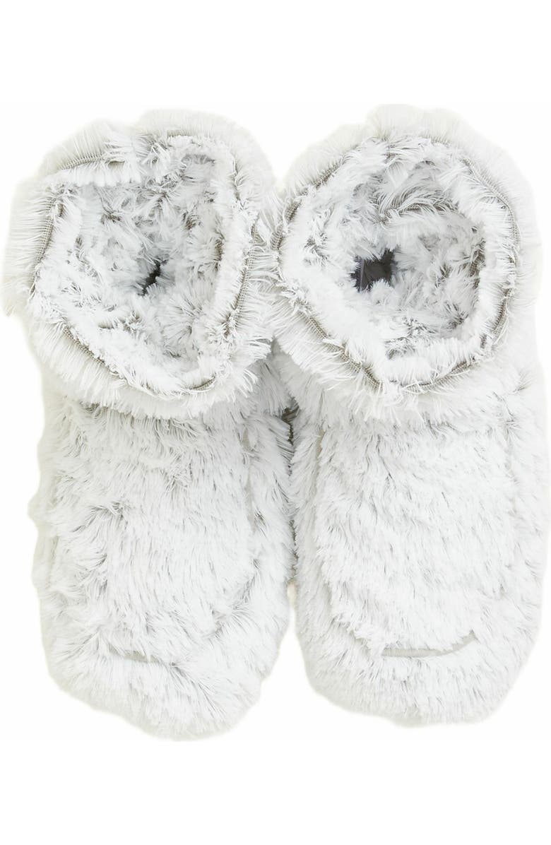 Warmies Marshmallow Plush Booties, Alternate, color, Marshmallow Gray