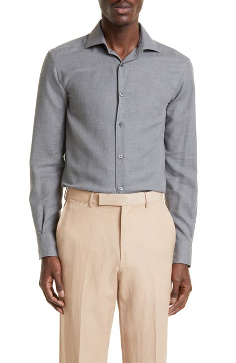 Cashco Cotton & Cashmere Button-Up Shirt