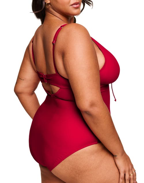 Adore Me Evangeline Swimwear One-piece In Dark Red
