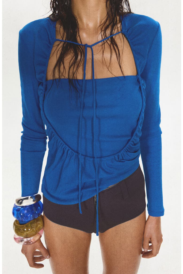 Overlay Long Sleeve Top, Main, color, BLUE