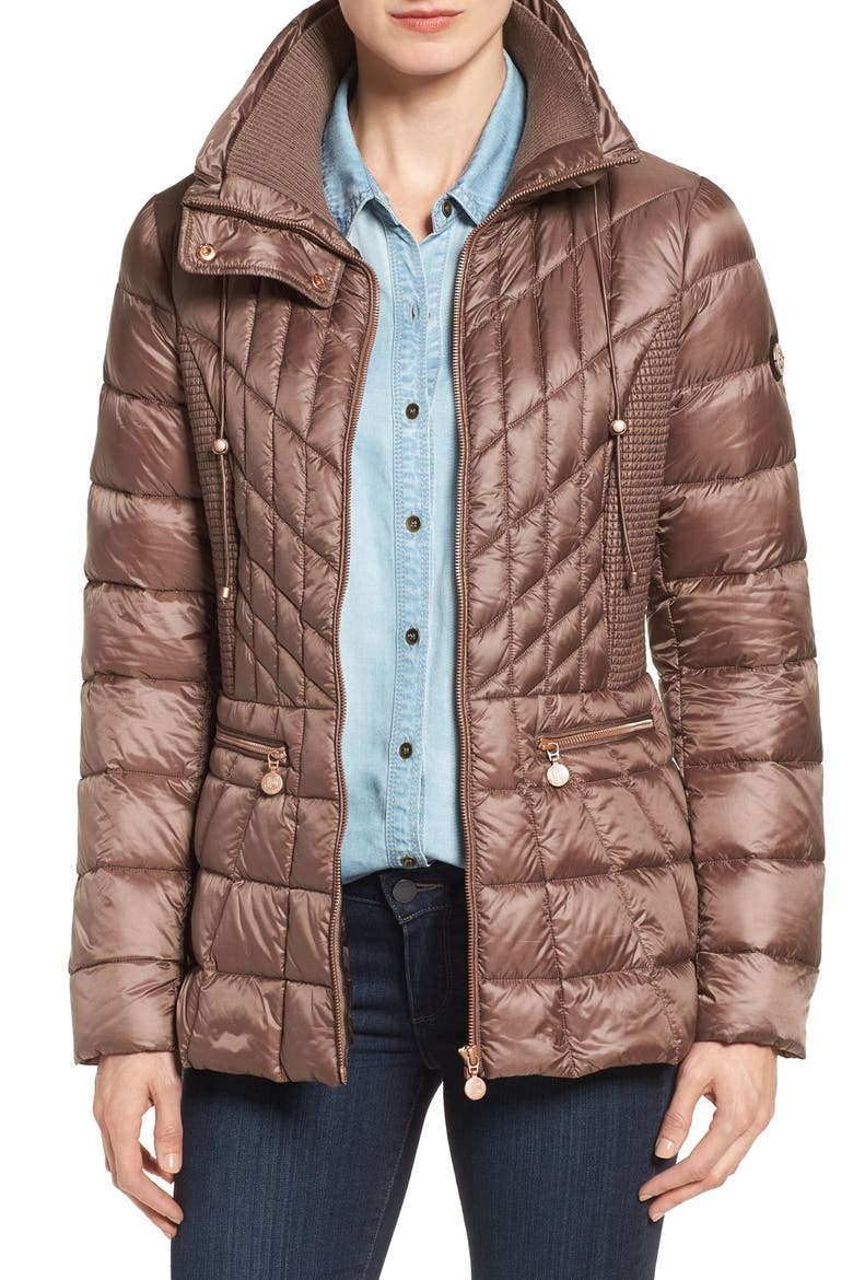 Packable Jacket with Down & PrimaLoft® Fill, Main, color, CHESTNUT/ ASH BROWN