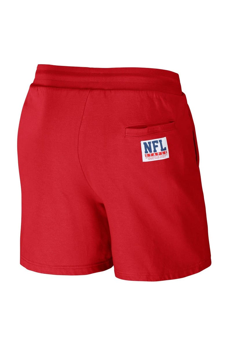 STAPLE Men's NFL x Staple Red Buffalo Bills Throwback Vintage Wash Fleece Shorts, Alternate, color, Red