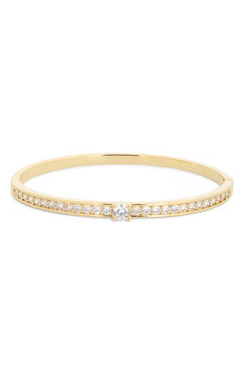 Eye Candy Los Angeles Amanda Cz Hinge Bangle Bracelet In Gold