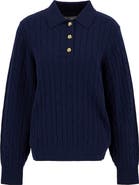 Barbour Evie Cable Stitch Polo Sweater