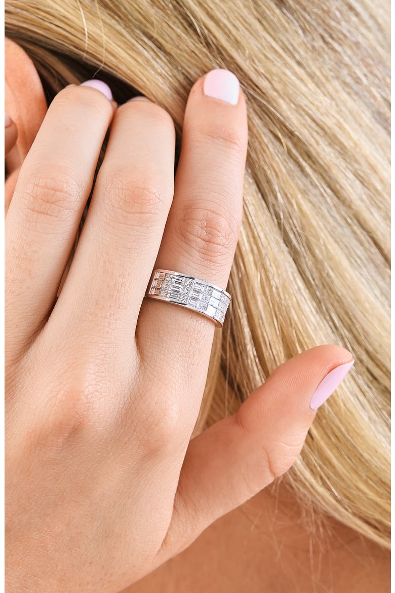 18K Gold Gatsby Diamond Wide Ring (Online Trunk Show), Alternate, color, 18K WHITE GOLD/ DIAMOND