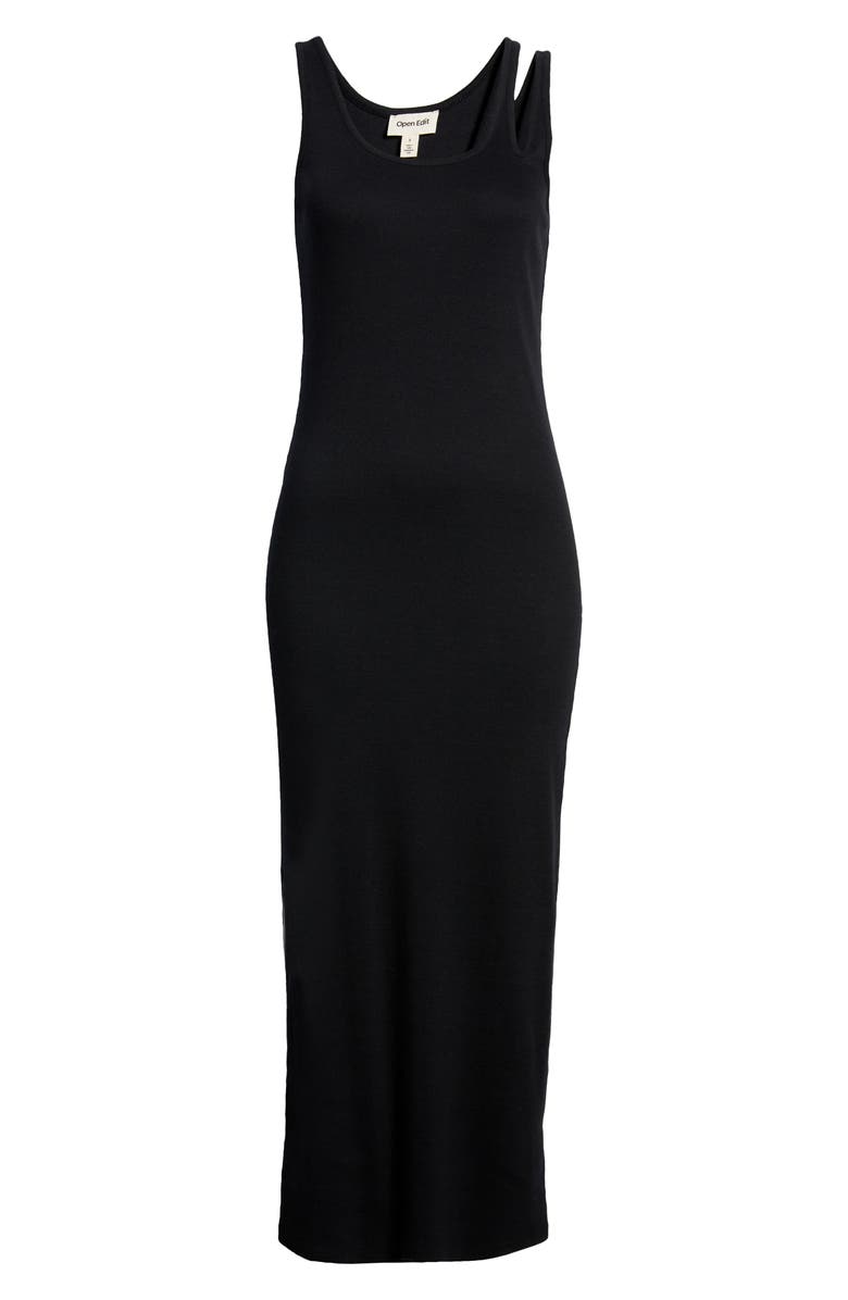 Open Edit Ribbed Midi Tank Dress, Alternate, color,