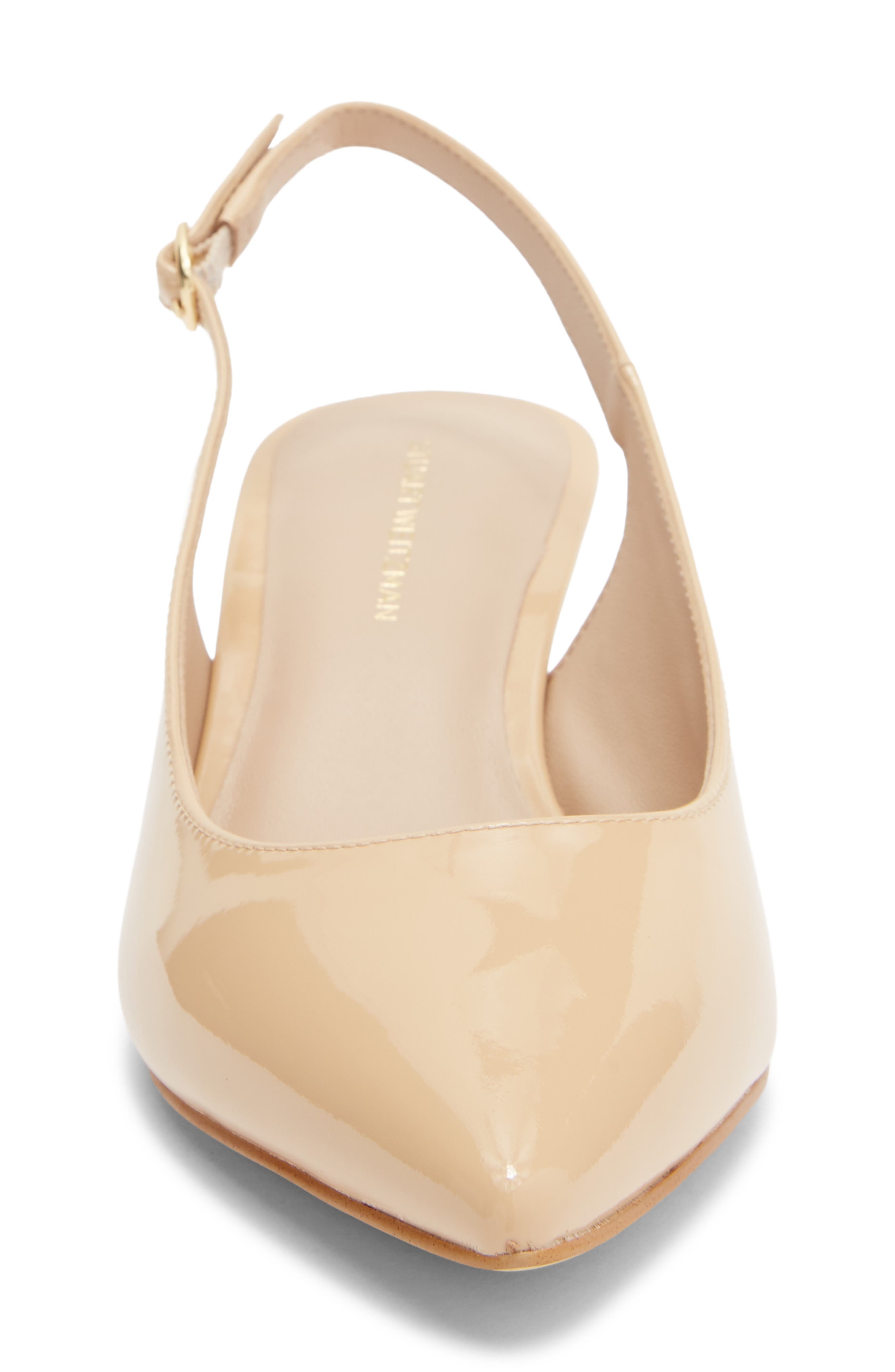 Stuart Weitzman Dancer 50 Kitten Heel Slingback Pump, Alternate, color, Golden Beige
