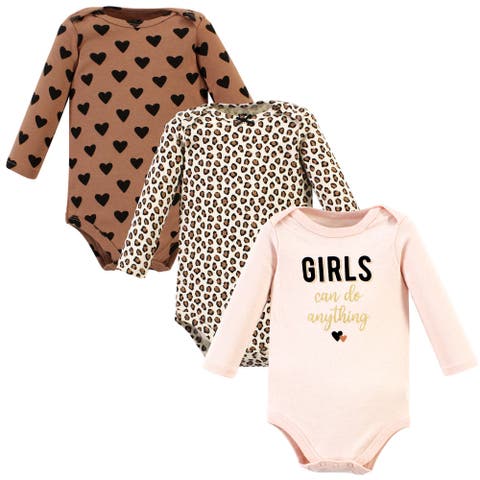 Little Soft Cotton Long-Sleeve One-Piece 3Pk