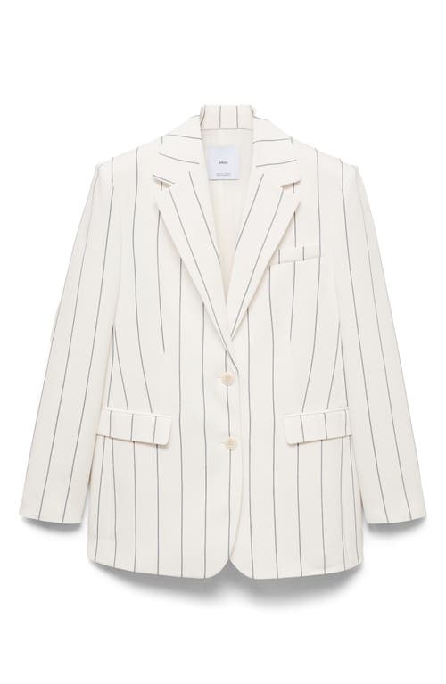 Mango Pinstripe Suit Jacket In Gold