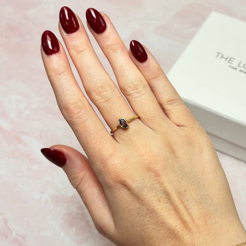 The Lovery Fine Jewelry Oval Garnet Bezel Ring In Burgundy