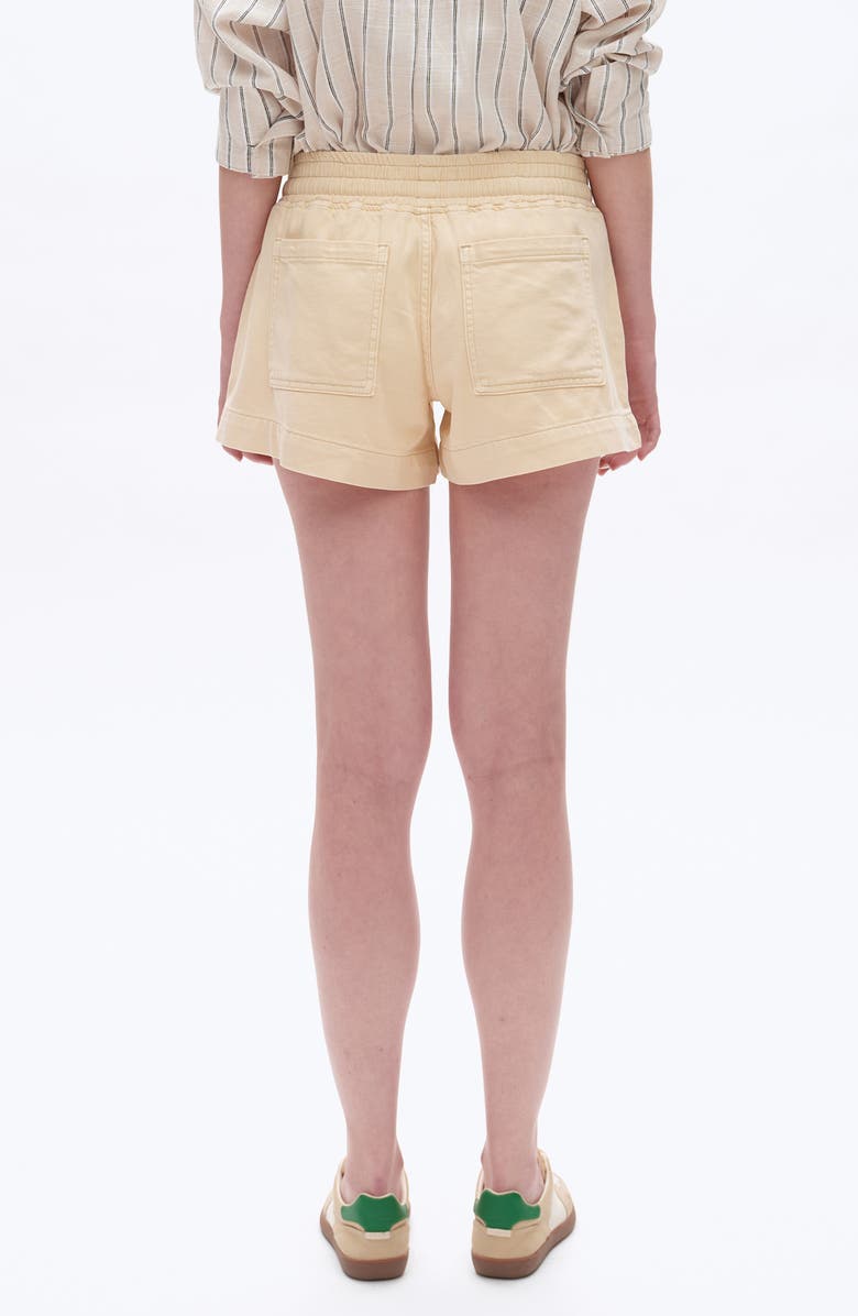 Bayeas High Waist Drawstring Denim Shorts, Alternate, color, Creme Brulee
