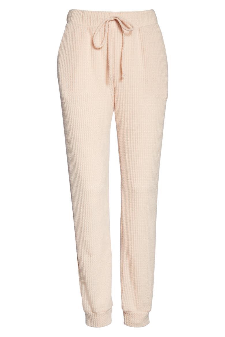 Waffle Knit Joggers, Alternate, color, DUSTY PEACH