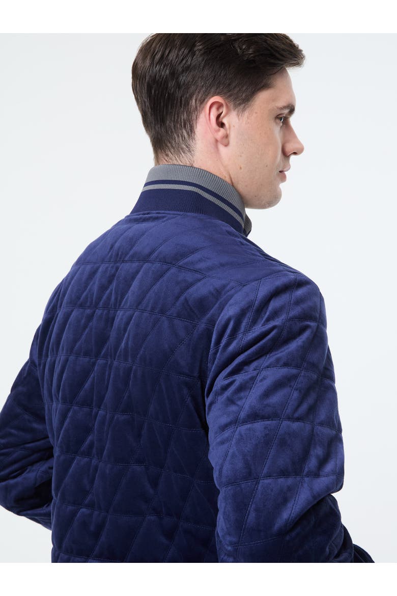 Redi Quilted Velour Bomber Jacket, Alternate, color, MARITIME BLUE