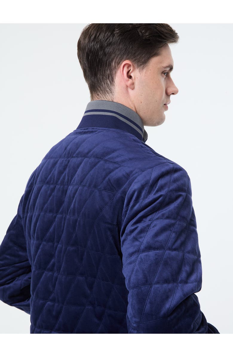 Sergio Tacchini Redi Quilted Velour Bomber Jacket, Alternate, color, Maritime Blue