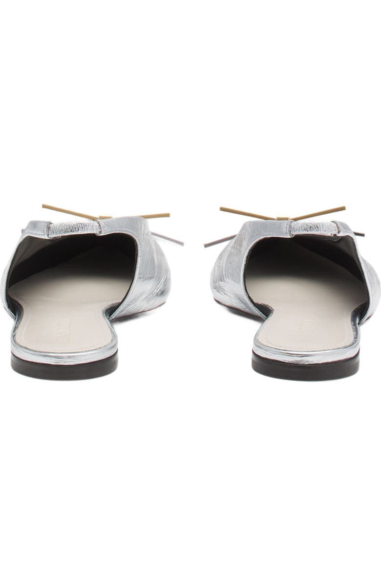 Lanvin BOW SLINGBACK IN METALLIC LEATHER, Alternate, color,