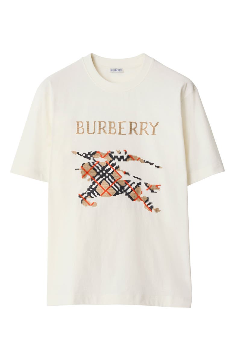 Burberry Cross Stitch EKD T-Shirt, Alternate, color, Chalk