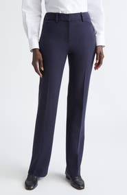 Lafayette 148 New York Reade Stretch Wool Straight Leg Pants
