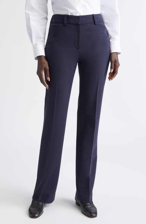 Lafayette 148 New York Reade Stretch Wool Straight Leg Pants In Black