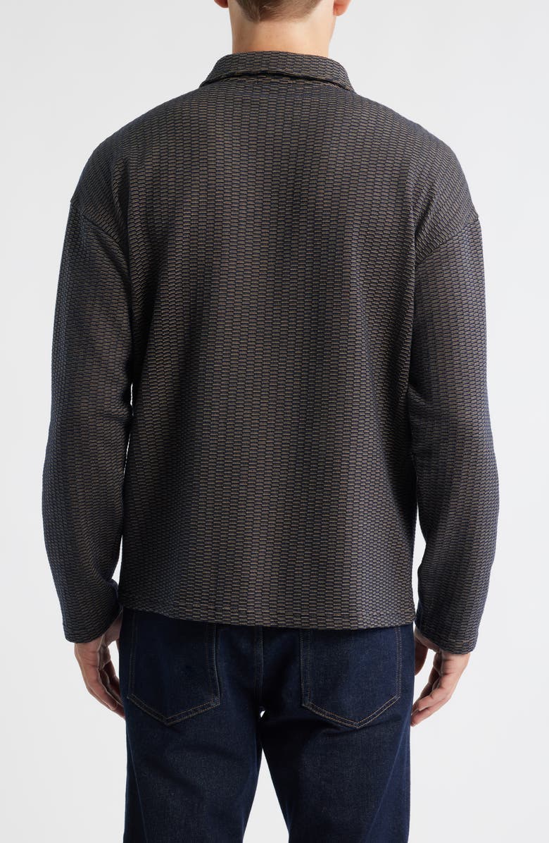 KROST Mini Jacquard Quarter Zip Long Sleeve Polo, Alternate, color, December Sky