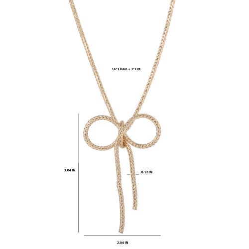 Bcbg Gold Bow Pendant Chain Necklace In Gold