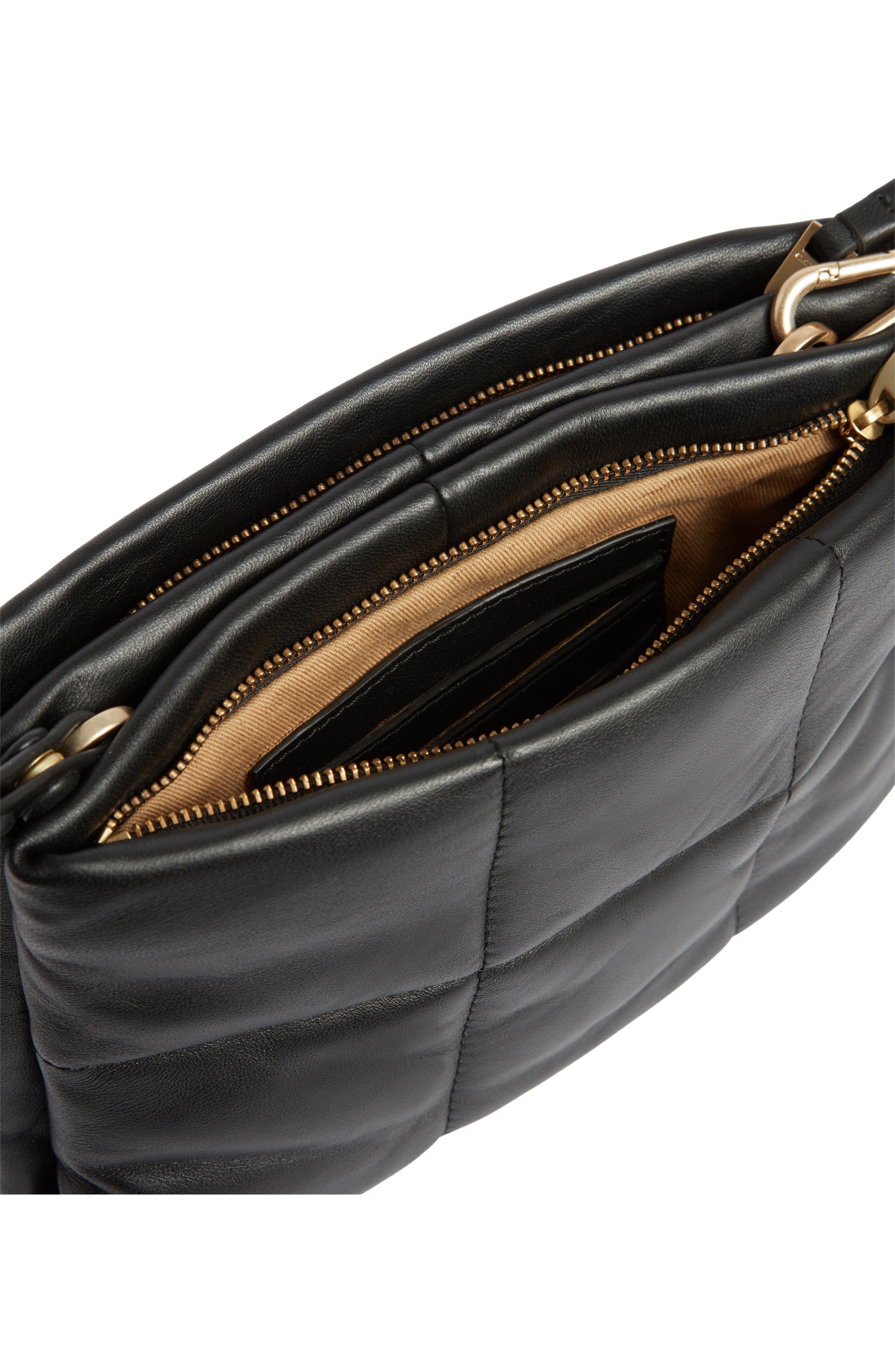 AllSaints Mila Quilted Leather Crossbody Bag, Alternate, color, 