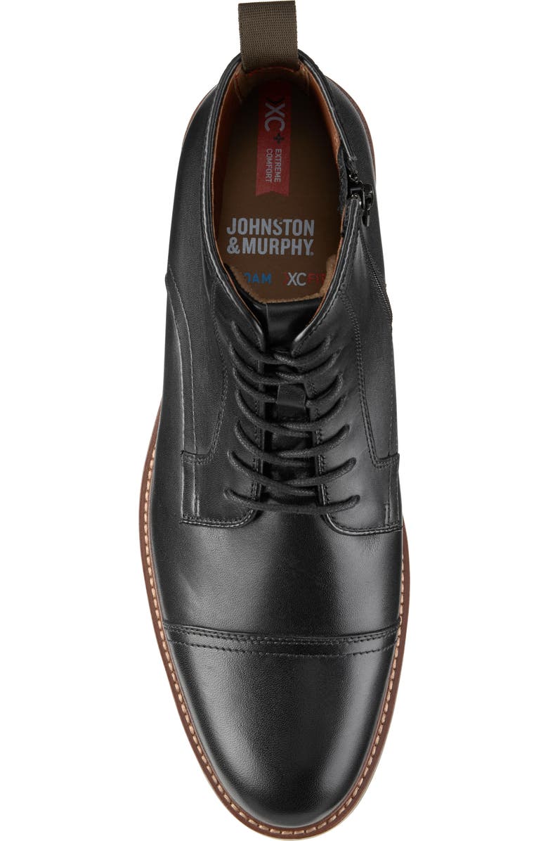 Johnston & Murphy Durham Waterproof Cap Toe Boot, Alternate, color, Black Waterproof Full Grain