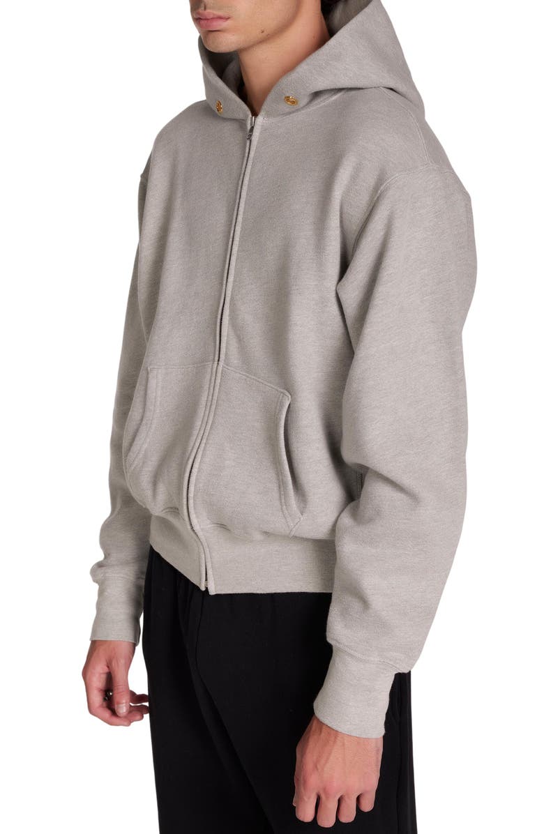 Les Tien Heavyweight Cropped Zip Hoodie, Alternate, color, Heather Grey
