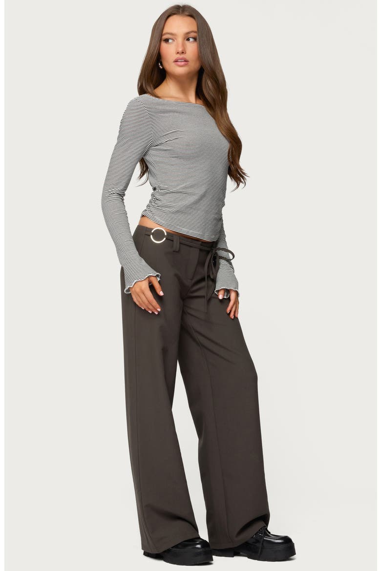Raphael Tie Waist Wide Leg Pants, Alternate, color, GRAY