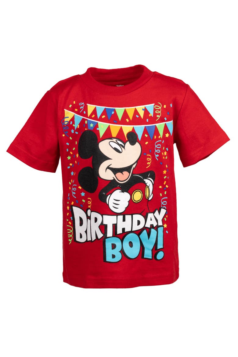 Birthday T-Shirt, Main, color, Mickey Mouse Red