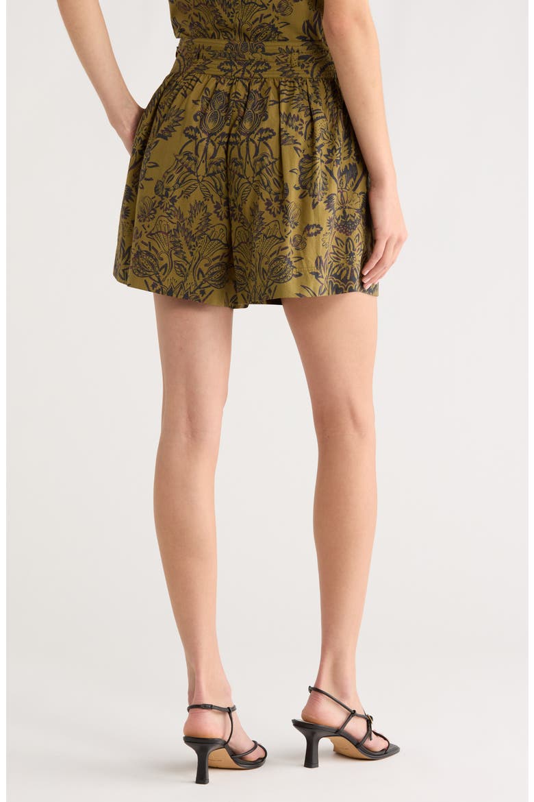 Rowan Tie Waist Shorts, Alternate, color, OLIVE FLORA