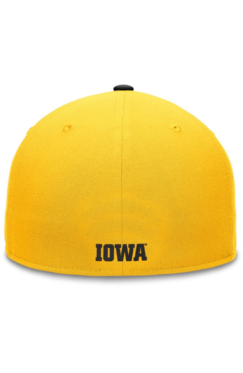 TOP OF THE WORLD Men's Top of the World Gold/Black Iowa Hawkeyes Rally Two-Tone Fitted Hat, Alternate, color, Gold