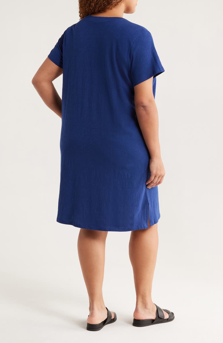 Eileen Fisher V-Neck Organic Cotton T-Shirt Dress, Alternate, color, Deep Dive