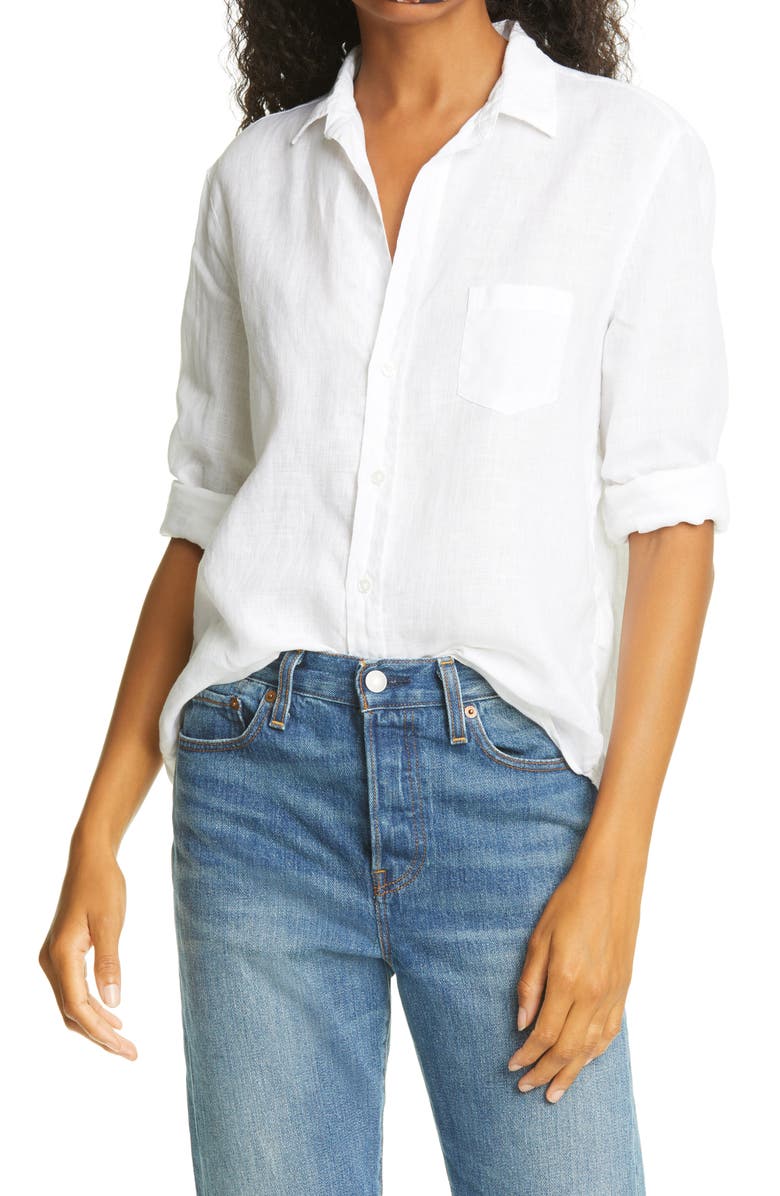 Frank & Eileen Eileen Relaxed Button-Up Shirt, Main, color, White