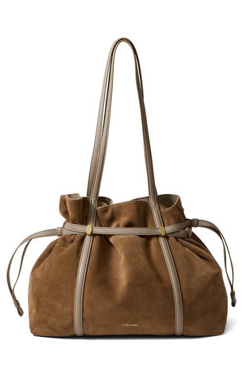 Veronica Beard Suede Lasso Bag In Brown