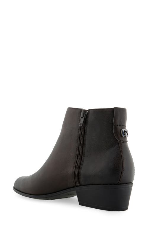 Aerosoles Women's Claus Buckle Ornament Booties In Java Two Tone Waxy Leather