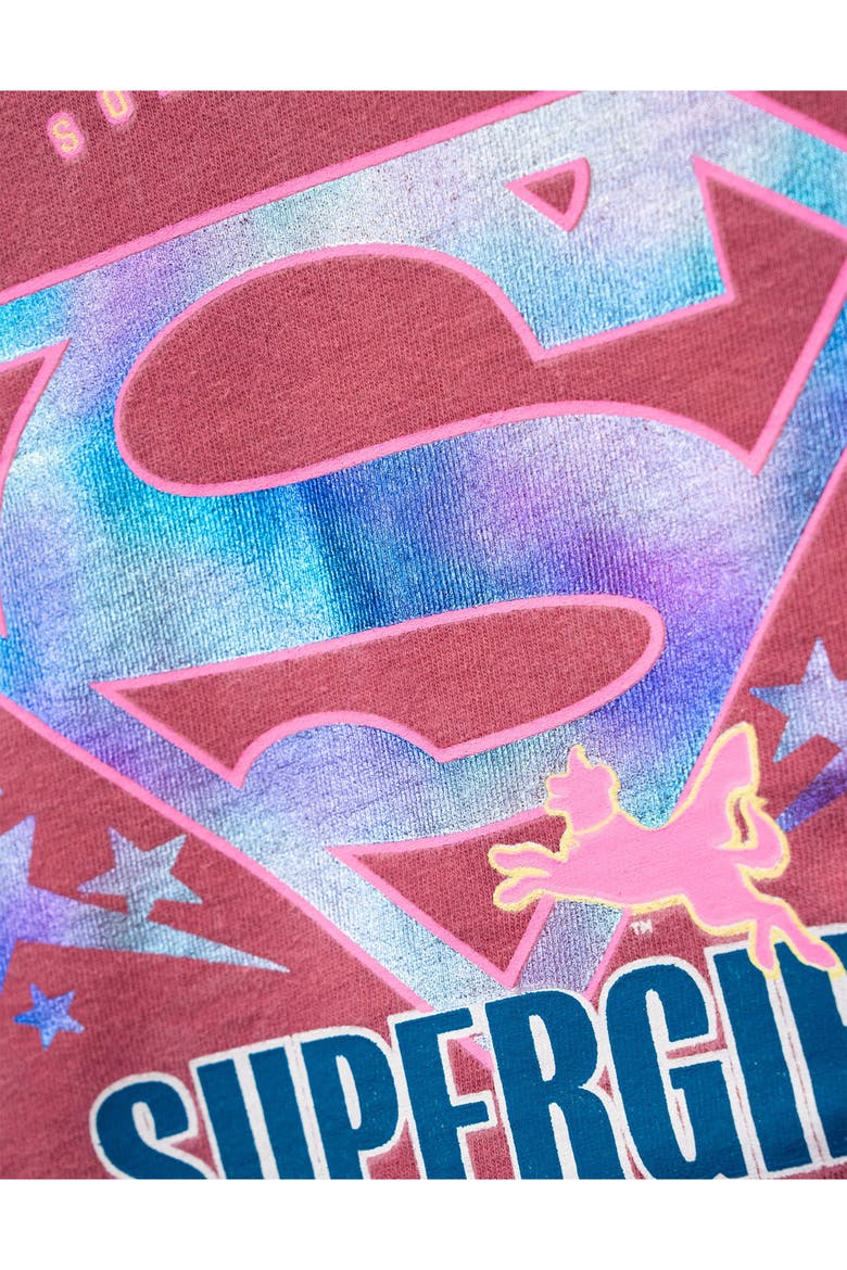 Justice League Supergirl Cropped 2-Piece T-Shirt and Wash Skort Set, Alternate, color, Supergirl Pink Wash