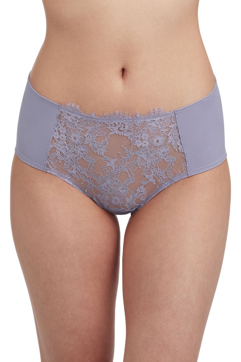 Entice Front Lace Brief, Main, color, Lavender Dusk