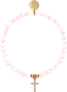 Little Miss Zoe Cubic Zirconia Cross Charm Semi-Precious Gemstone Bracelet