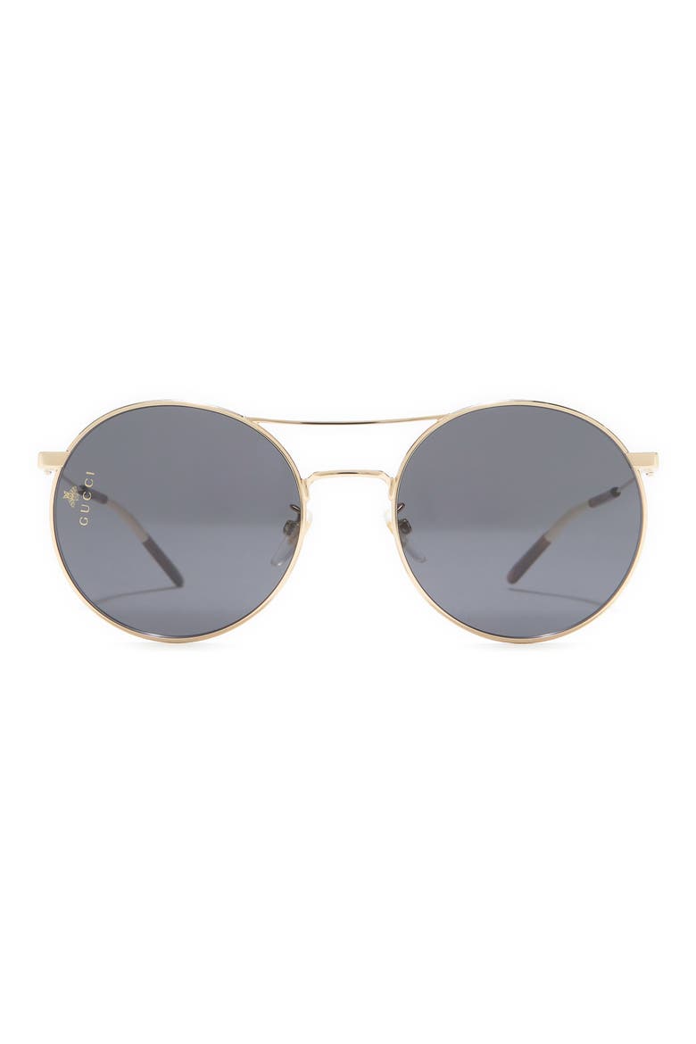 56mm Round Sunglasses, Main, color, GOLD