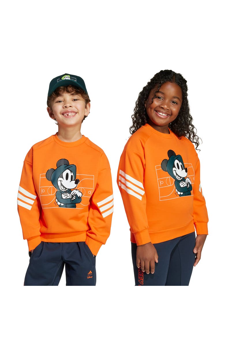 adidas Originals Kids' x Disney Mickey Mouse Sweatshirt, Alternate, color, Seimor/Owh