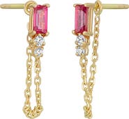 Bony Levy Pink Topaz & Diamond 14K Gold Chain Drop Earrings