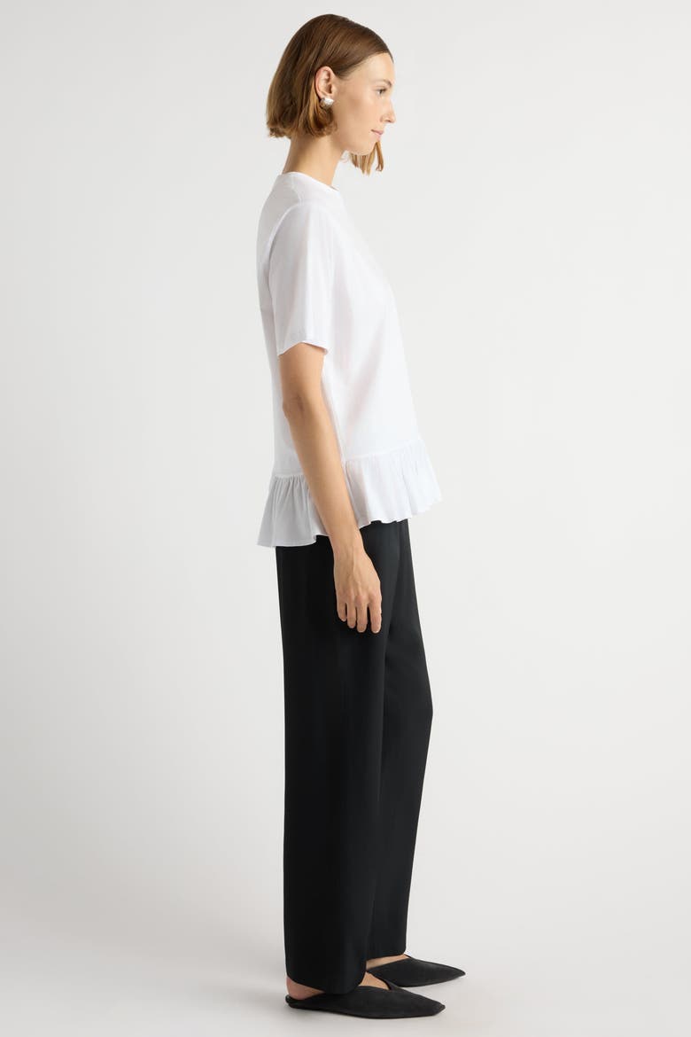 Leonie Organic Cotton Ruffled Tunic Tee, Alternate, color, White