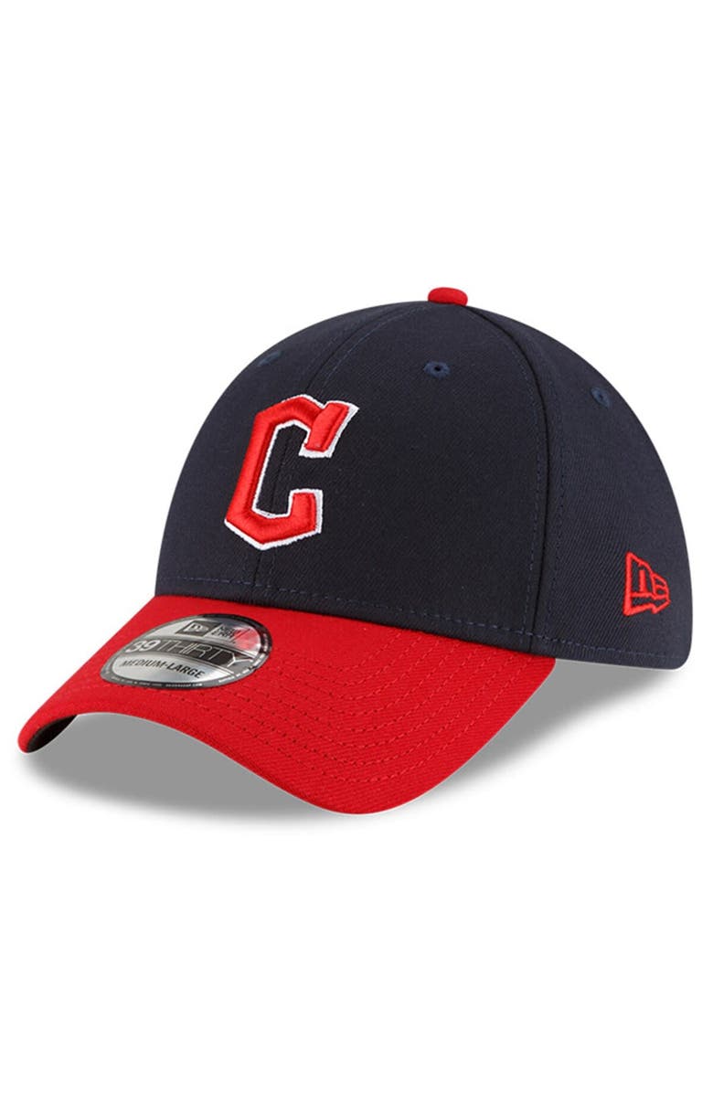 New Era Men's New Era Navy/Red Cleveland Guardians Home Team Classic 39THIRTY Flex Hat, Main, color, 