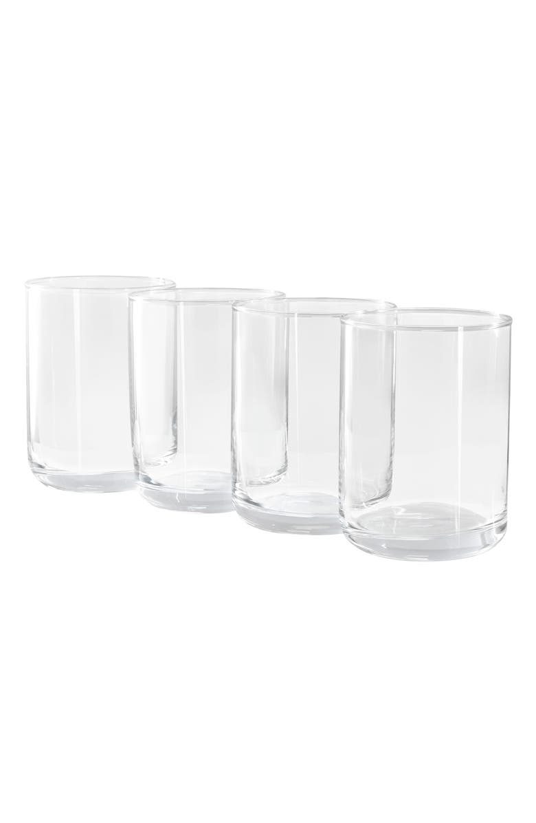 Gibson Home Emory 4 Piece 15 Ounce Double Old Fashioned Clear Glass Set, Main, color, Clear