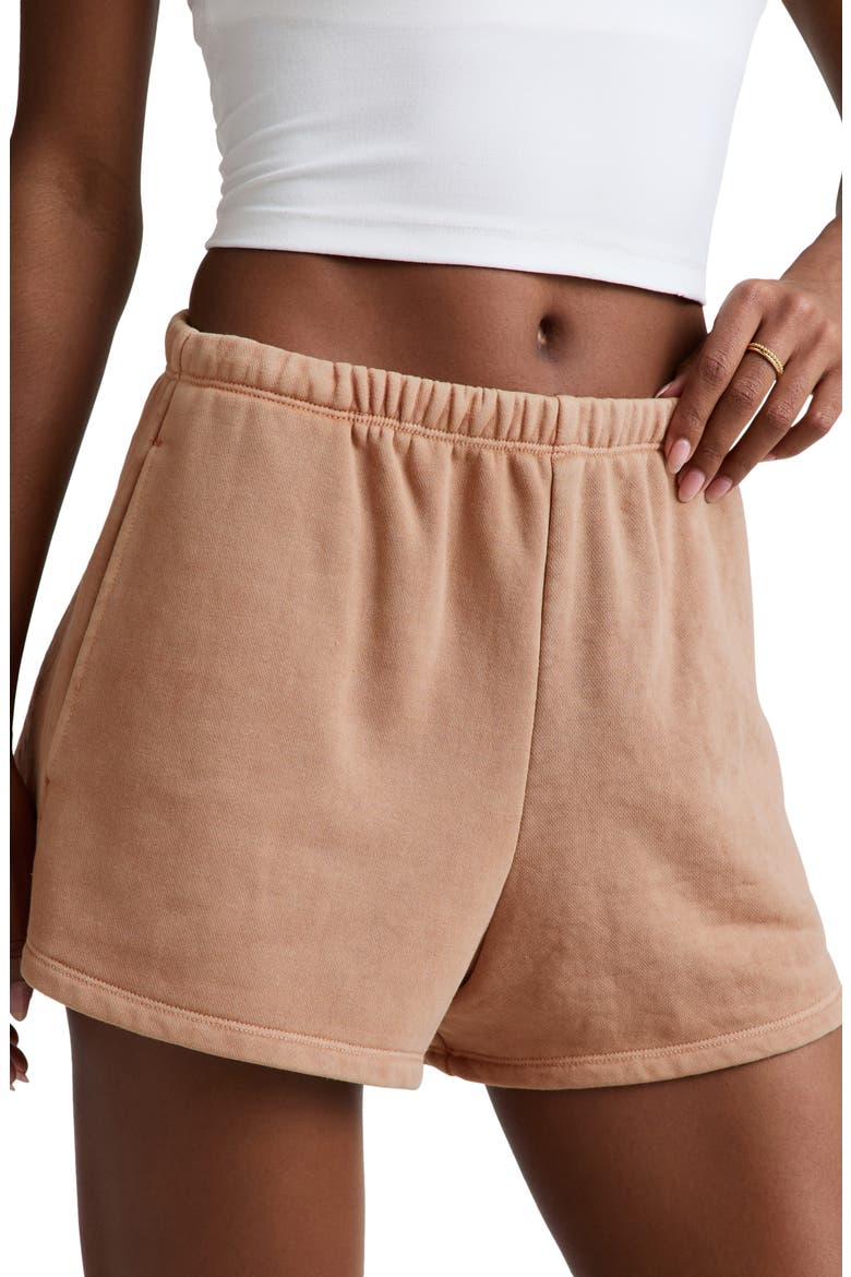 Fade Out Sweat Shorts, Alternate, color, WASHED SUNNY TAN