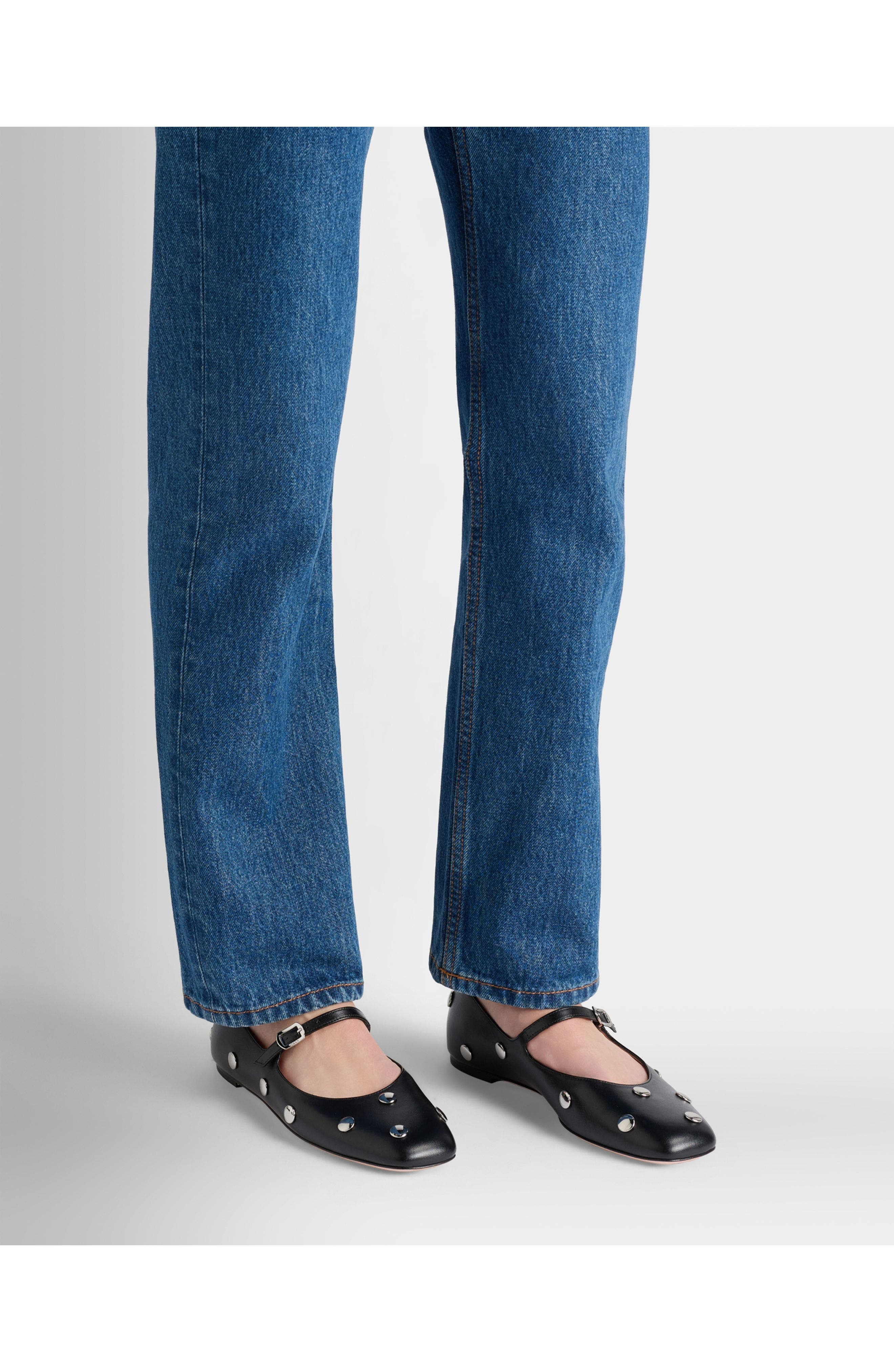 Bally rina Flat in Calf and Goat Leather, Alternate, color, Black