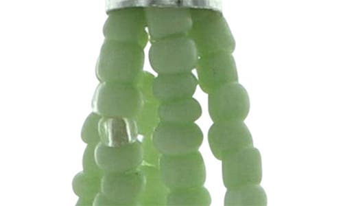 Olivia Welles Isla Seed Bead Tassel Drop Earrings In Green