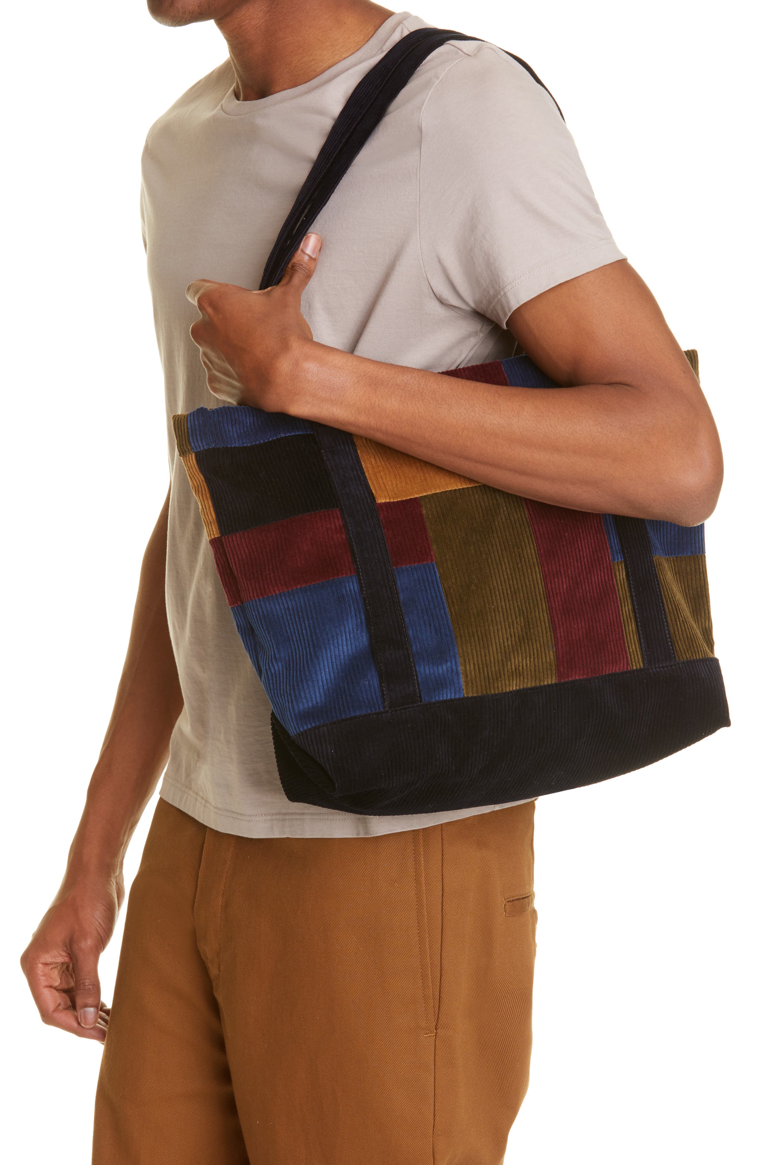 Baracuta x Noah Patchwork Corduroy Tote, Alternate, color, 