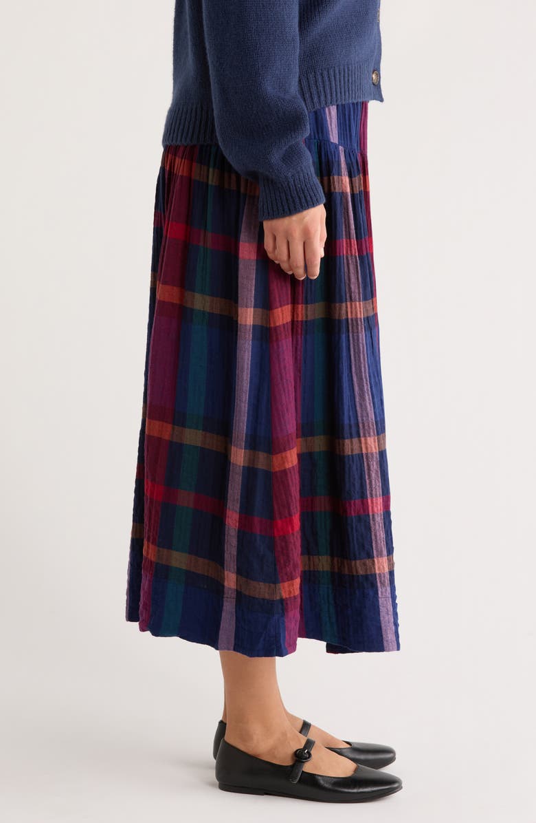 Marine Layer Gia Plaid Midi Skirt, Alternate, color, Blue Multi Plaid